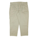 DICKIES Mens Cotton Blend Beige Relaxed Straight Trousers W40 L29 Workwear Zip