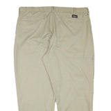 DICKIES Mens Cotton Blend Beige Relaxed Straight Trousers W40 L29 Workwear Zip
