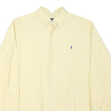 RALPH LAUREN Mens Cream Classic Fit L Cotton Blend Long Sleeve Shirt