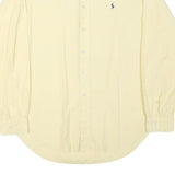 RALPH LAUREN Mens Cream Classic Fit L Cotton Blend Long Sleeve Shirt