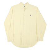 RALPH LAUREN Mens Cream Classic Fit L Cotton Blend Long Sleeve Shirt