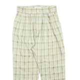 WIYA Womens Polyester Blend Green Relaxed Tapered Trousers W26 L22 Checked