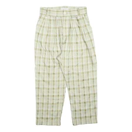 WIYA Womens Polyester Blend Green Relaxed Tapered Trousers W26 L22 Checked