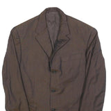 PRADA Mens Brown Button Wool Blend Classic Jacket M Plain Elegant Tailored