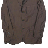 PRADA Mens Brown Button Wool Blend Classic Jacket M Plain Elegant Tailored