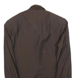 PRADA Mens Brown Button Wool Blend Classic Jacket M Plain Elegant Tailored