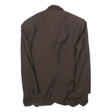 PRADA Mens Brown Button Wool Blend Classic Jacket M Plain Elegant Tailored