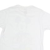 DISNEY Mens White Mickey Graphic T-Shirt L Short Sleeve Crew Neck Cotton