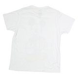 DISNEY Mens White Mickey Graphic T-Shirt L Short Sleeve Crew Neck Cotton