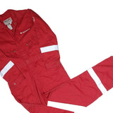 WALLS Mens Red Cotton Blend Dungarees XL W40 L28 Workwear Utility Reflective