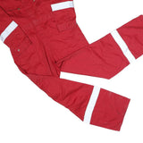 WALLS Mens Red Cotton Blend Dungarees XL W40 L28 Workwear Utility Reflective