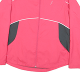 REEBOK Womens Pink & Black Athletic Jacket L Polyester Blend Zip Sport Layer
