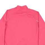 REEBOK Womens Pink & Black Athletic Jacket L Polyester Blend Zip Sport Layer