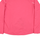 REEBOK Womens Pink & Black Athletic Jacket L Polyester Blend Zip Sport Layer
