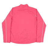 REEBOK Womens Pink & Black Athletic Jacket L Polyester Blend Zip Sport Layer