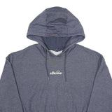 ELLESSE Womens Blue Pullover Hoodie UK 8 Cotton Blend Cropped Drawstring Hood