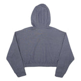 ELLESSE Womens Blue Pullover Hoodie UK 8 Cotton Blend Cropped Drawstring Hood