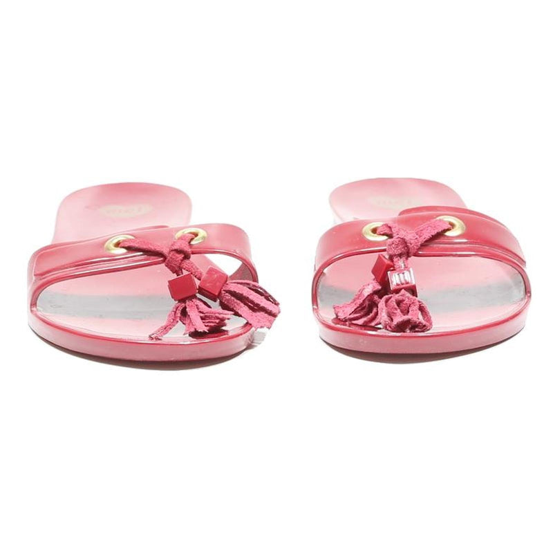 MELISSA Womens Slide Sandals Red Synthetic UK 3 Summer Casual Flat Shoes