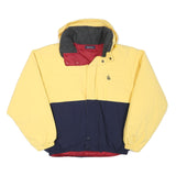 NAUTICA Mens Yellow & Navy Polyester Blend Zip Jacket L Hooded Colourblock
