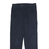 DICKIES Mens Polyester Blend Navy Regular Fit Straight Leg Trousers W32 L32
