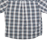 CHAPS Mens Blue & White Check Shirt XL Cotton Blend Button Collar Casual