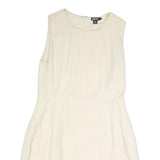 DKNY Womens Cream Sleeveless Day Cotton Blend Shift Dress M Elegant Simple