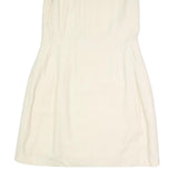 DKNY Womens Cream Sleeveless Day Cotton Blend Shift Dress M Elegant Simple