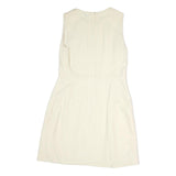DKNY Womens Cream Sleeveless Day Cotton Blend Shift Dress M Elegant Simple