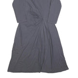PHASE EIGHT Womens Grey Dress Polyester Blend Midi 3/4 Sleeve UK 14 Elegant