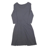 PHASE EIGHT Womens Grey Dress Polyester Blend Midi 3/4 Sleeve UK 14 Elegant