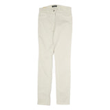 TWIN SET Womens Cotton Blend Cream Slim Skinny Trousers W26 L29 Stylish Comfort