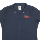 DICKIES Womens Navy Blue Farmers Restaurant Group Work Shirt M Corporate Casual