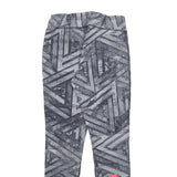 REEBOK Womens Joggers Grey & Black Slim Skinny S W24 L27 Activewear Print Logo