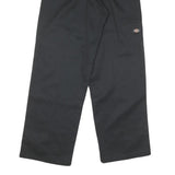 DICKIES Mens Cotton Blend Black Regular Straight Trousers W32 L30 Workwear
