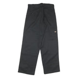 DICKIES Mens Cotton Blend Black Regular Straight Trousers W32 L30 Workwear
