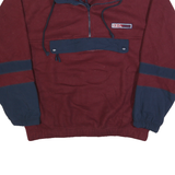 BUGLE BOY Mens Maroon & Navy Pullover Patterned Half Zip Jumper M BBC Sport Logo
