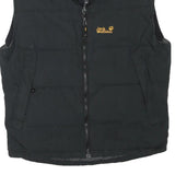 JACK WOLFSKIN Mens Black Outdoor Jacket S Polyester Blend Plain Zip Sleeveless