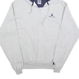 CHAMPION Mens Grey Beck's ¼ Zip Hoodie M Cotton Blend Casual Sweatshirt