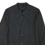 VALENTINO Mens Black Wool Blend Blazer Jacket L Classic Tailored Button Closure
