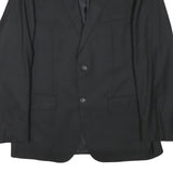 VALENTINO Mens Black Wool Blend Blazer Jacket L Classic Tailored Button Closure