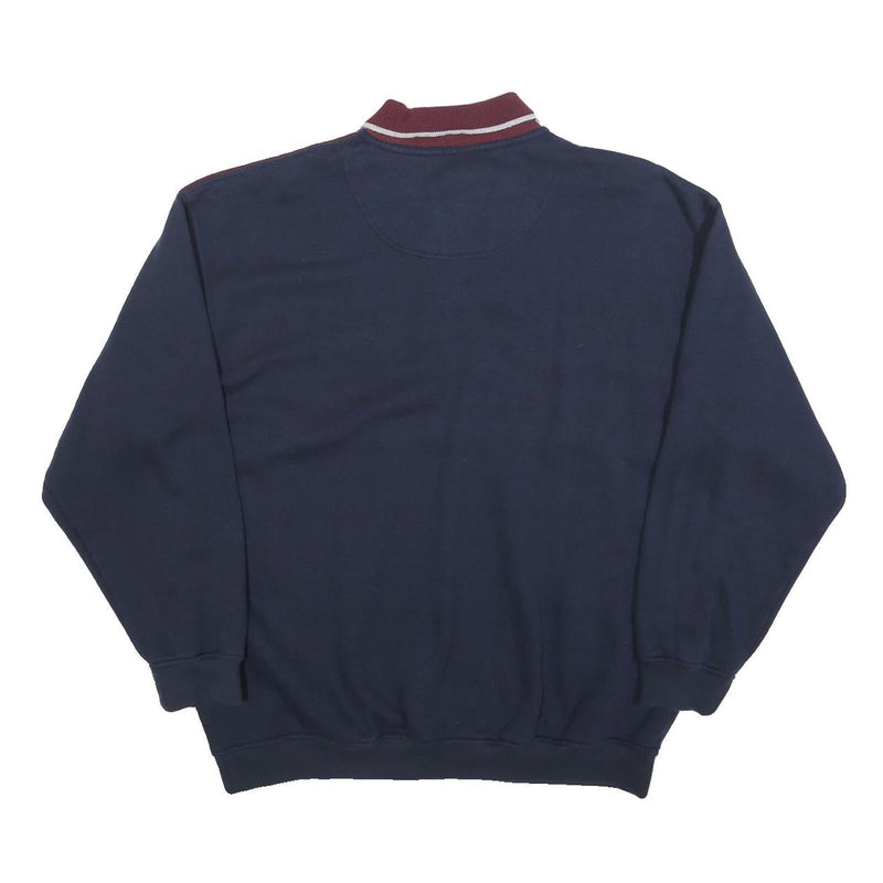 SAFE HARBOR Mens Maroon & Navy Geometric Pattern Collared XL Cotton Blend