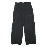 NIKE Mens Polyester Blend Black Relaxed Straight Trousers W30 L31 Zip Closure