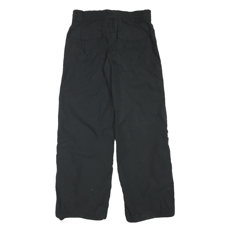 NIKE Mens Polyester Blend Black Relaxed Straight Trousers W30 L31 Zip Closure