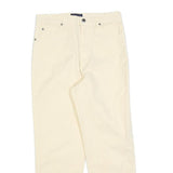 BIAGGINI Womens Cotton Blend Cream Regular Fit Straight Leg Trousers W28 L25