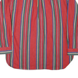 TOMMY HILFIGER Mens Red & Green Striped Shirt XL Button Down Long Sleeve Classic