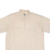 Mens Beige Cotton Short Sleeve Shirt 3XL Casual Summer Light Fabric