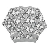 ACKERMANN Mens Grey Patterned Wool Blend Jumper Crew Neck Basic Knit L