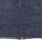 TOMMY HILFIGER Womens Blue Denim Mini Cotton Blend Skirt M Casual Stylish Pocket