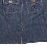 TOMMY HILFIGER Womens Blue Denim Mini Cotton Blend Skirt M Casual Stylish Pocket