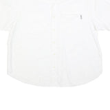 OUT OF AFRICA Mens White Cotton Blend Short Sleeve Shirt L Casual Summer Shirt
